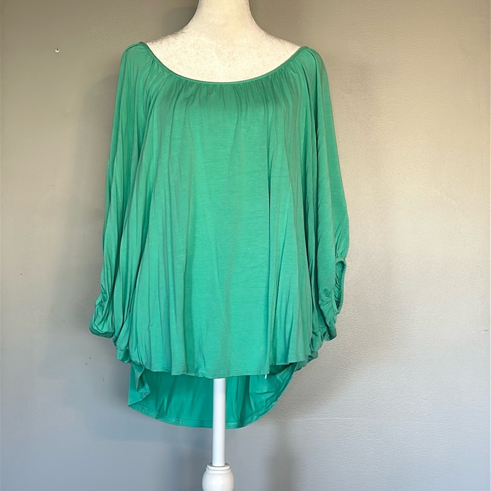 James & Joy Teal Poncho Top, Size Medium